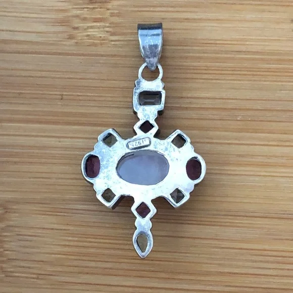 $62 Designer Estate Pendant Dark Sterling Silver Marked SI 925 - Picture 5 of 6